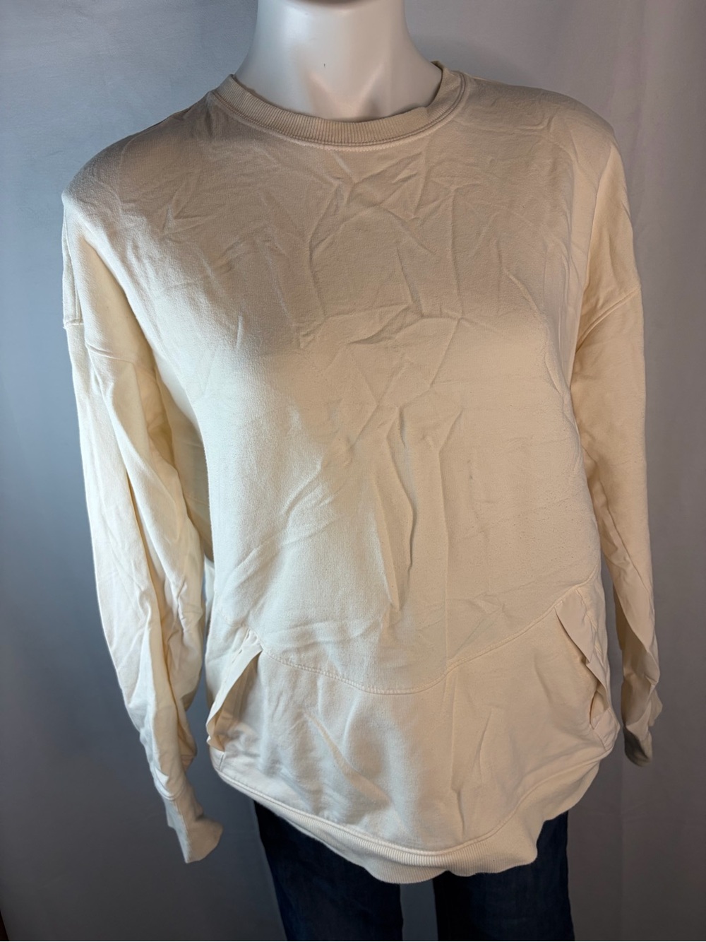 all in motion Cream Lightweight Crewneck Pullover